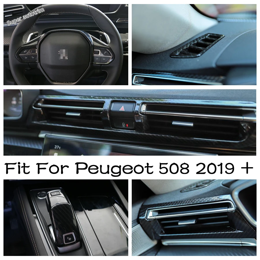 

Gear Shift Head Handball / Doorknob Handle Bowl / Steering Wheel Decoration Cover Trim For Peugeot 508 2019 - 2022 Interior Part