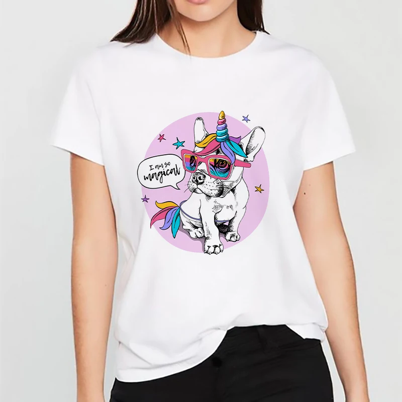 

Футболка женская с коротким рукавом и круглым вырезом, милая одежда с мультяшным рисунком, топ в простом стиле, креативная белая рубашка, на ...