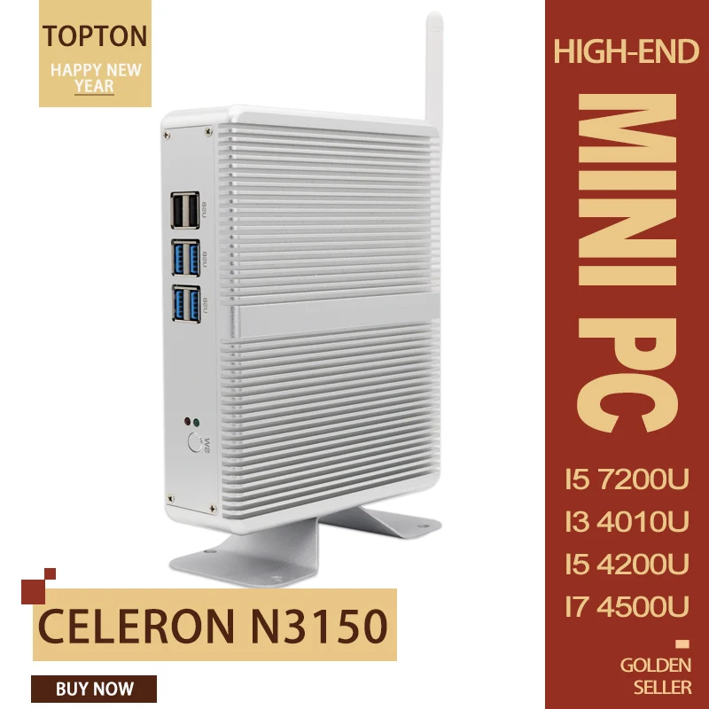 Безвентиляторный мини ПК процессор Intel Celeron N3150 HD Графика Мини компьютер Windows 10 64