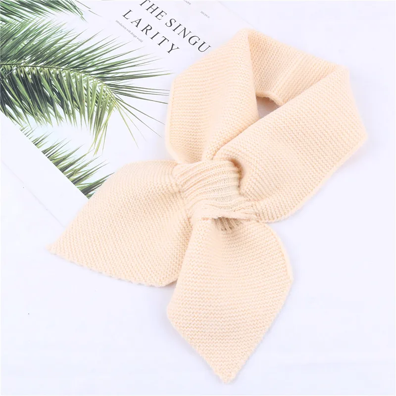 

winter knitted scarf for women warm soft small scarves pure color kids children ring for ladies neck warmer collar