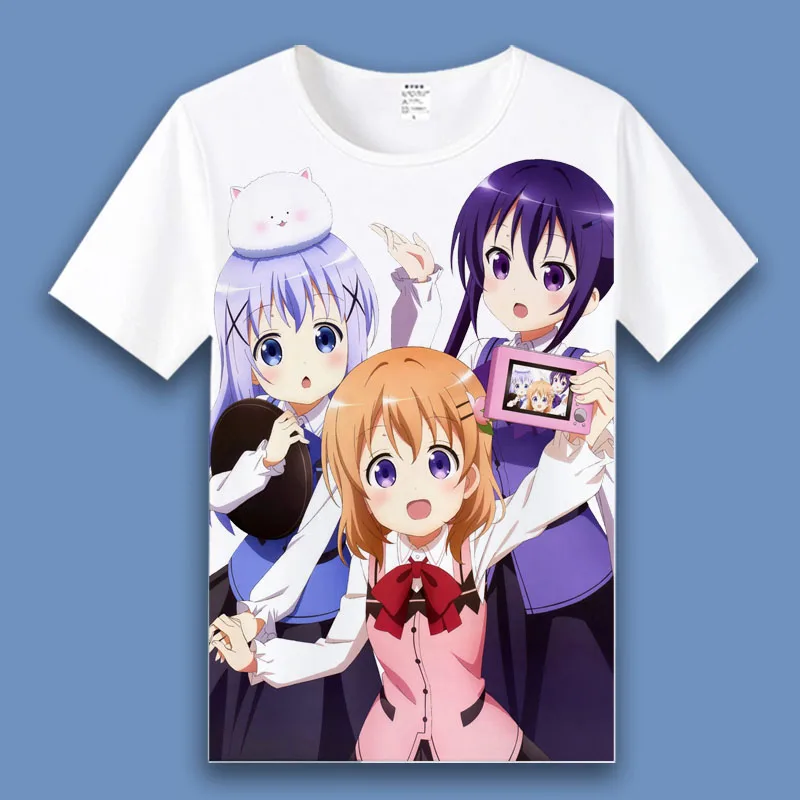 Футболка для косплея аниме заказ кролика летняя футболка кафuu Чино топ с