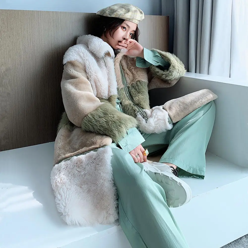 Новая женская куртка из натурального меха ягненка Женская осенне зимнее пальто