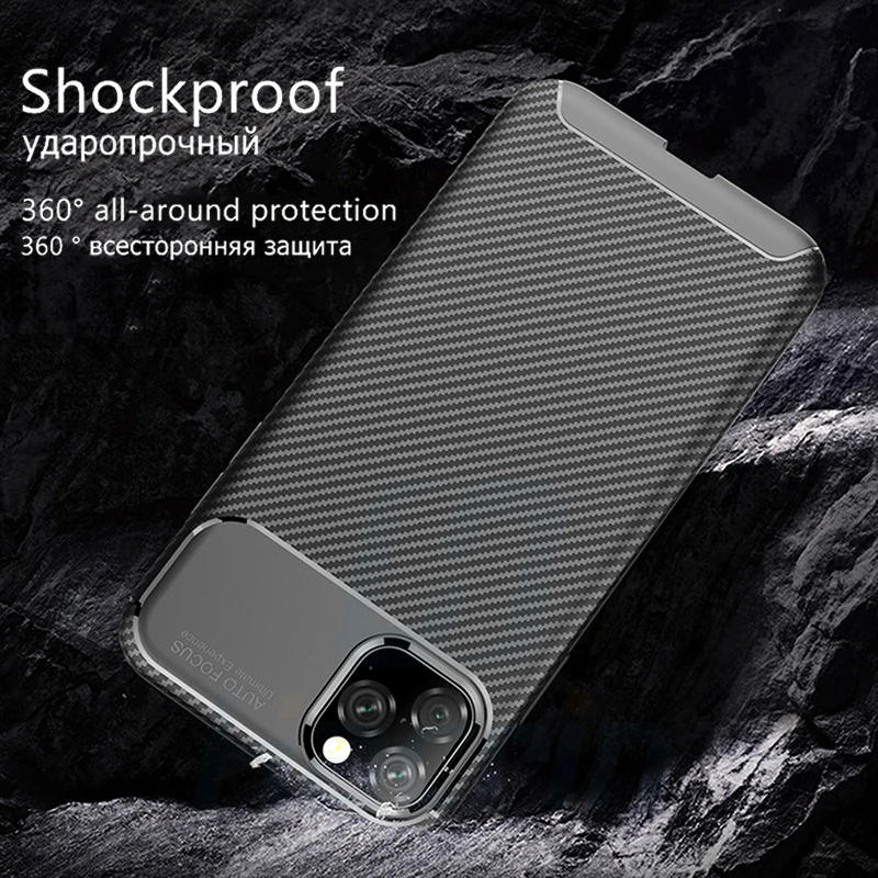 Hacrin чехол для iPhone 11 Pro Чехол из мягкого углеродного волокна противоударный Max