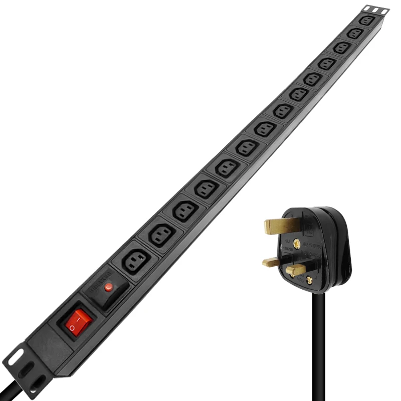

14AC C13 Output Aluminum alloy Power Strip socket Portable installation overload protection EU UK US AU C14 PLUG 3500W