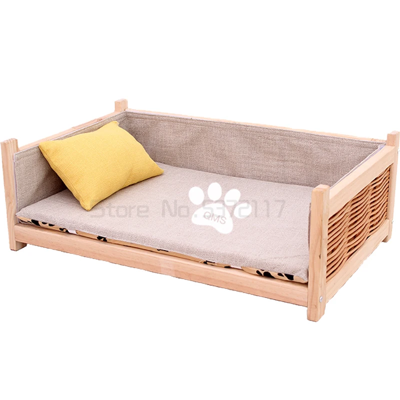 

Four seasons general purpose dog bed solid wood rattan kennel dog bed pet bed off the ground pet dog bed