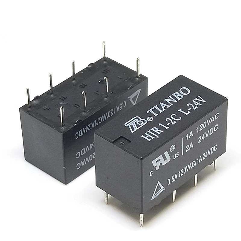10 шт./лот 100% оригинальное новое реле HJR1-2C-L-05V HJR1-2C-L-12V HJR1 2C L 24VDC 12VDC 5VDC HJR12CL12V 2A 8PIN