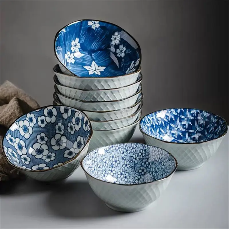 Керамическая миска Цзиндэчжэнь японская керамическая под глазурь бытовая