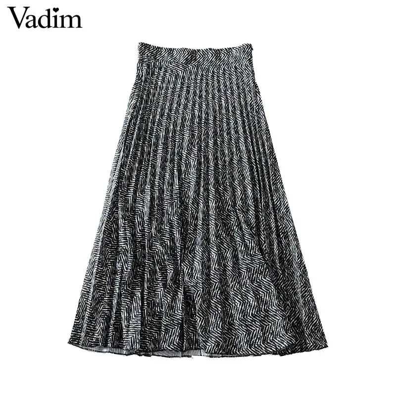 Женское элегантное платье vadim полосатая плиссированная миди юбка с боковой