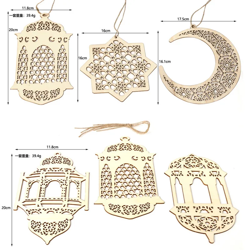 

Wooden Eid Mubarak Decor Dessert Tray Ramadan Kareem Decor Pendant Islam Muslim Party supplies Ramadan Mubarak Gifts Eid Al Adha