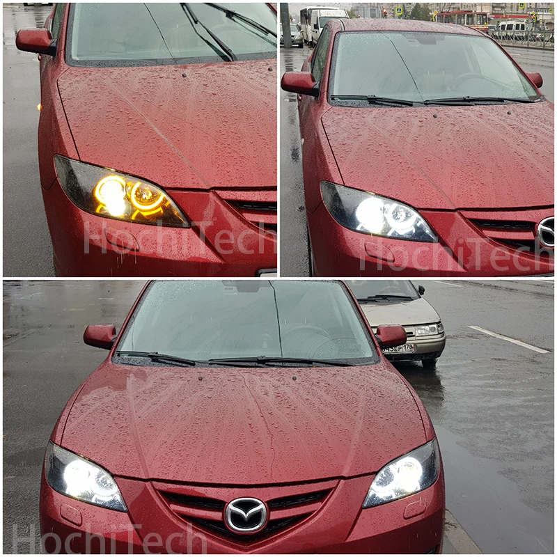 

for mazda 3 2004 - 2008 White & yellow Dual and only white color Cotton LED Angel eyes kit halo ring DRL Turn signal light