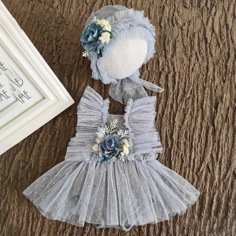 

Infants Photo Shooting Costume Outfits Baby Hat+Dress+Headwear Set Newborn Photography Props