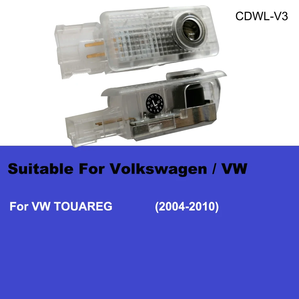 Светодиодный светильник для двери автомобиля с логотипом Luces Para Luz для Volkswagen Touran Passat B3 B5 B6 B7 Golf Eos Touareg Scirocco - Испускаемый цвет: 2Pcs CDWL-V3