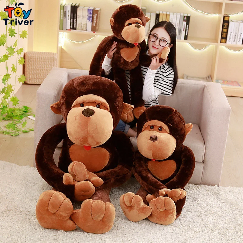 Гигантская обезьяна Гиббон орангутанг Горилла плюшевая игрушка тройник чучела