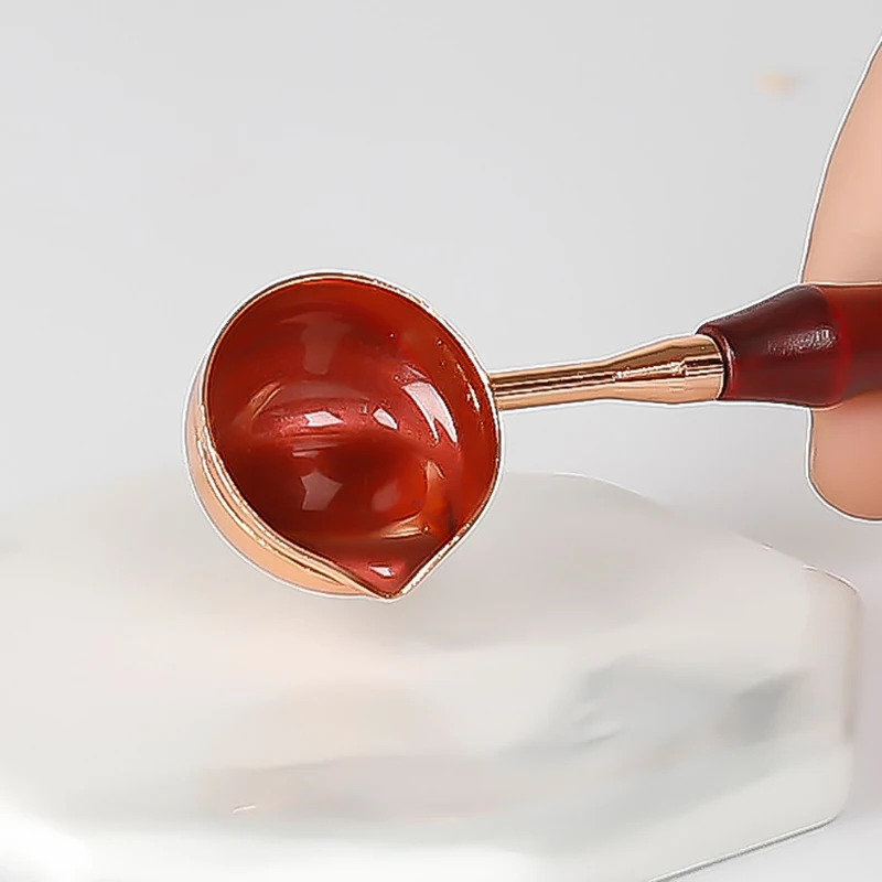 

2PCS Retro Sealing Wax Stamp Furnace Stove Pot Wood Handle Sealing Wax Spoon for Wax Sealing Scrapbooking Decorative