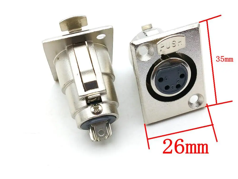 2 шт. металлические 4 контактные разъемы XLR|Соединители| |