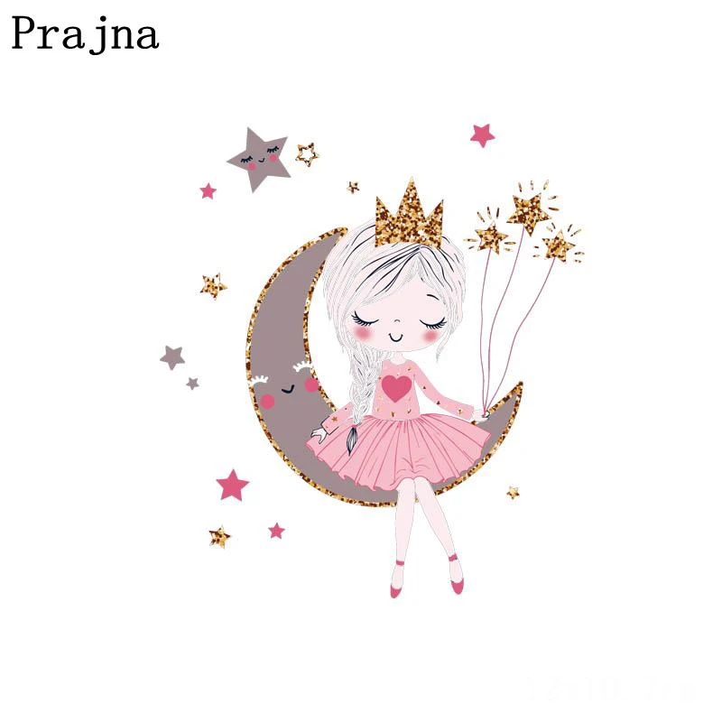 Prajna Модная девушка Термотрансферная Милая волшебная летняя стильная нашивка для