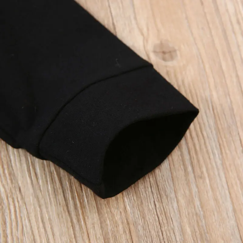 

Newborn Infant Baby Boys Girl Long Sleeve Romper Cotton Jumpsuit Clothes Casual Toddler Black Rompers