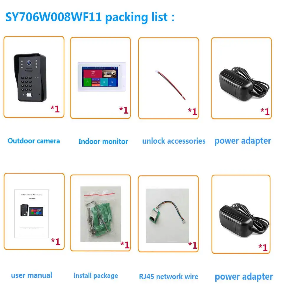 

Wireless WIFI Video Door Phone Doorbell IP Intercom System 1080P AHD Camera