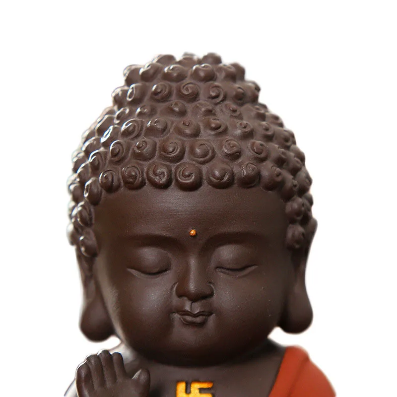 Маленькая лулай Будда Декор пурпурная Глина Керамика дзен чай Набор домашних
