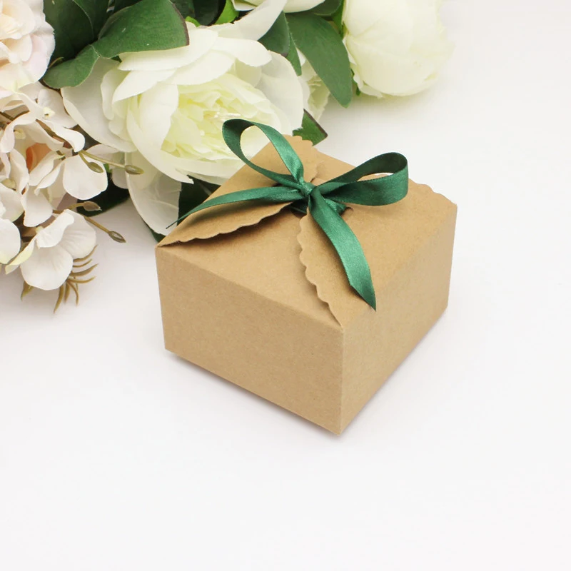 50 подарочная упаковка коричневая крафт бумага коробка подарки для гостей