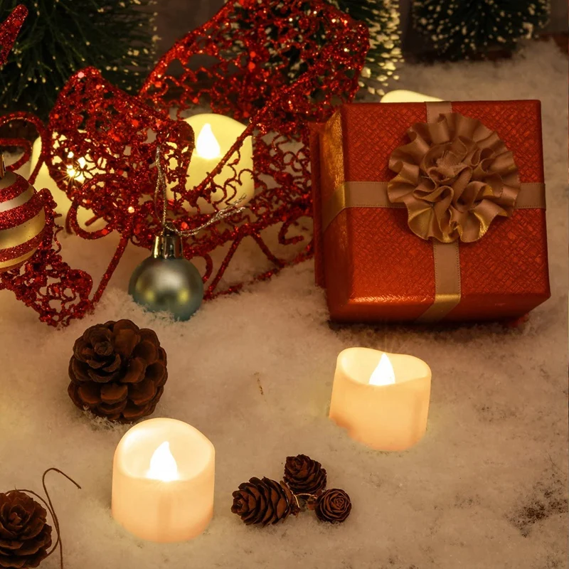 

Flameless Candles, LED Tea Light Candles with Battery-Powered Wedding Candles Decorations for Parties Events,24 Pack