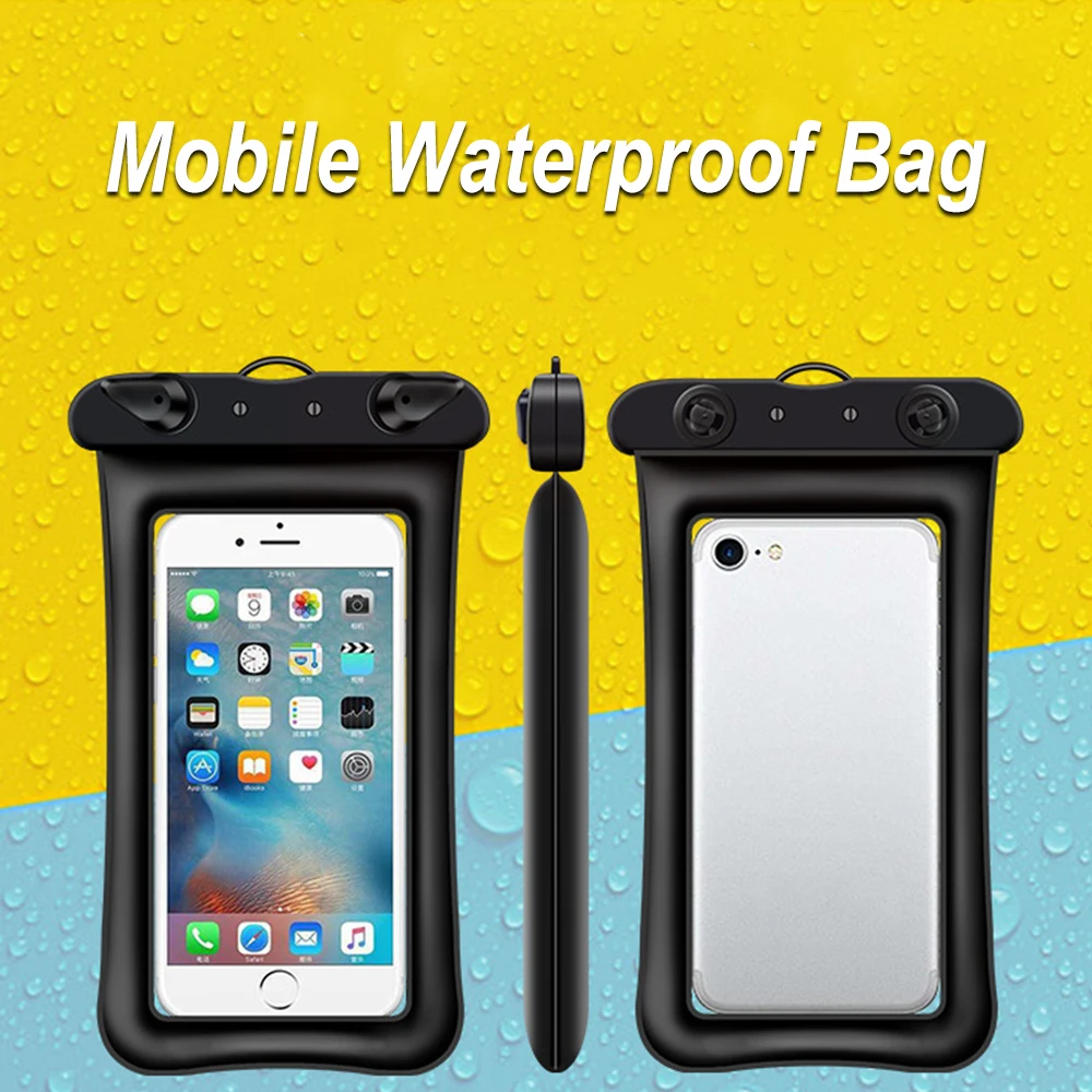 6.8Inch Floating Airbag Swimming Bag Waterproof Mobile Phone Pouch Cell Phone Case For Swim Diving Surfing Beach Use Pool XA184A