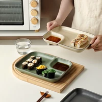 ceramic dumpling plate with vinegar dish grid plate eating dumpling plate dinner plate sets dinner set plates and dishes