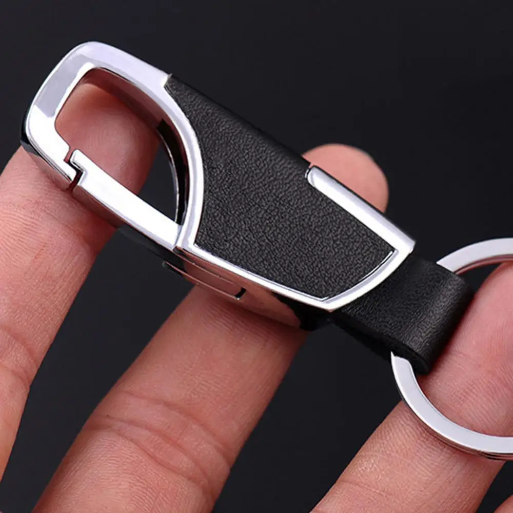 Black Leather Keychain For Fibai Volkswagen Jetta Car-styling Car Keyring Key Chain For Ford Toyota Skoda Octavia - Название цвета: A