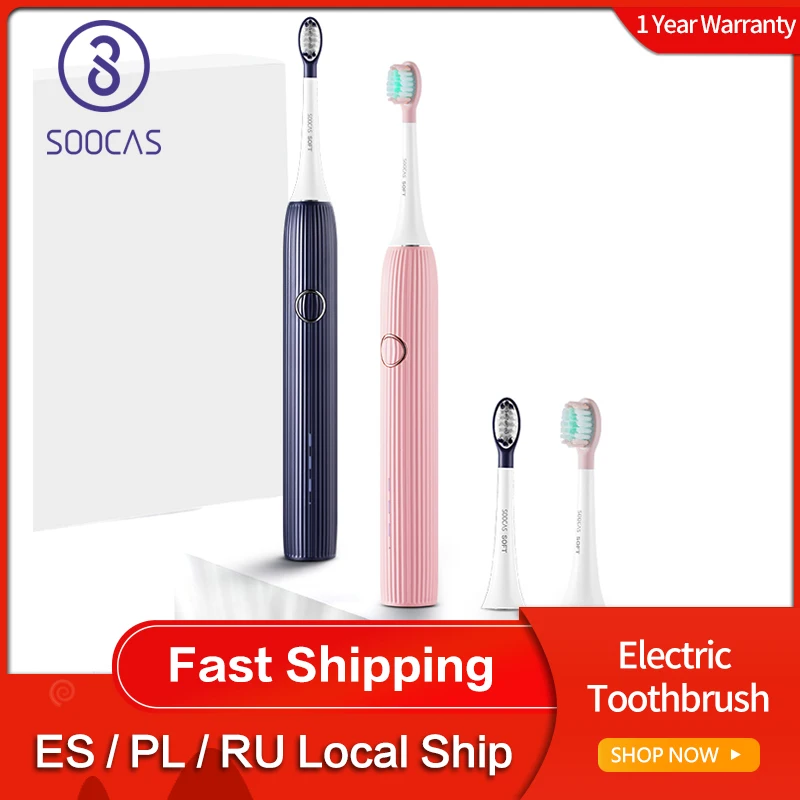 Xiaomi SOOCAS V1 звуковая электрическая зубная щетка Водонепроницаемая перезаряжаемая ультра звуковая USB кабель домашний дорожный инструмент для ухода за зубами для взрослых
