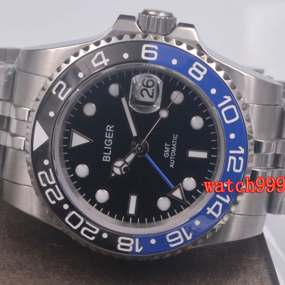 Часы Bliger Мужские механические с индикацией даты модные светящиеся браслетом из
