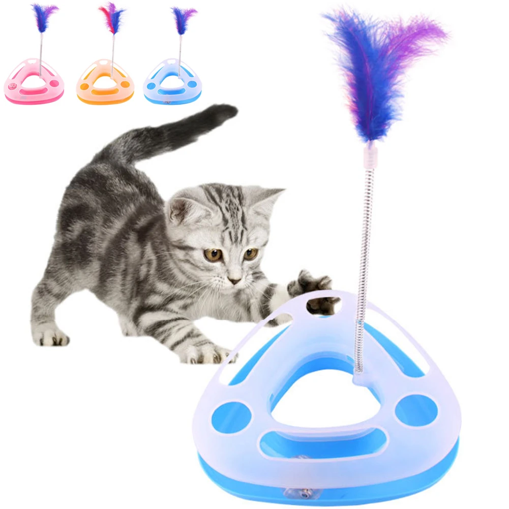 

Funny Cat Toy Pet Amusement Plate Kitten Training Intelligence Tower Track Disc Carousel Puzzle Crazy Disk Plastic Cat Turntable