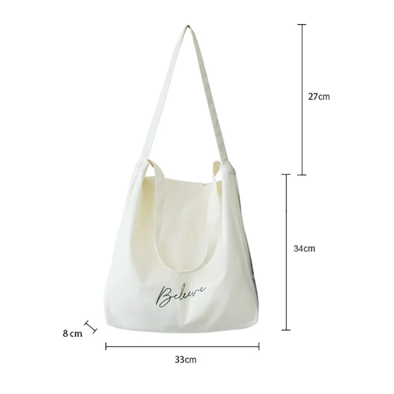 

Women's Canvas Shoulder Shopping Bag Eco Casual Large Cotton Cloth Tote Shopper Bags for Lady 2021 Woman Handbags Letter Print