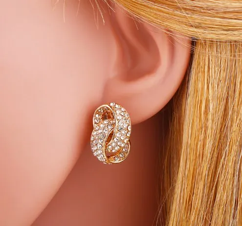 Разноцветные латунные серьги-клипсы с микрозакрепкой из фианита и кубического