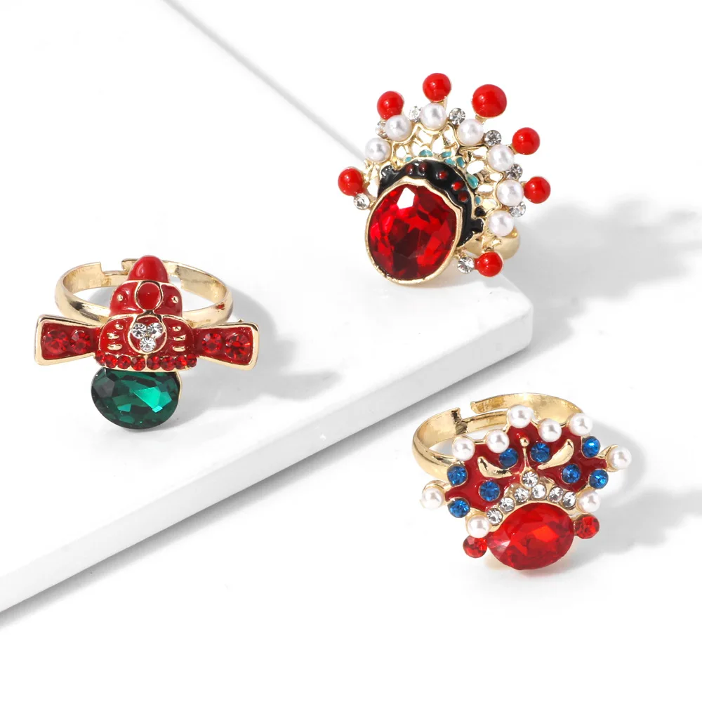 Винтажное жемчужное кольцо для женщин с жемчугом в стиле пекинской оперы