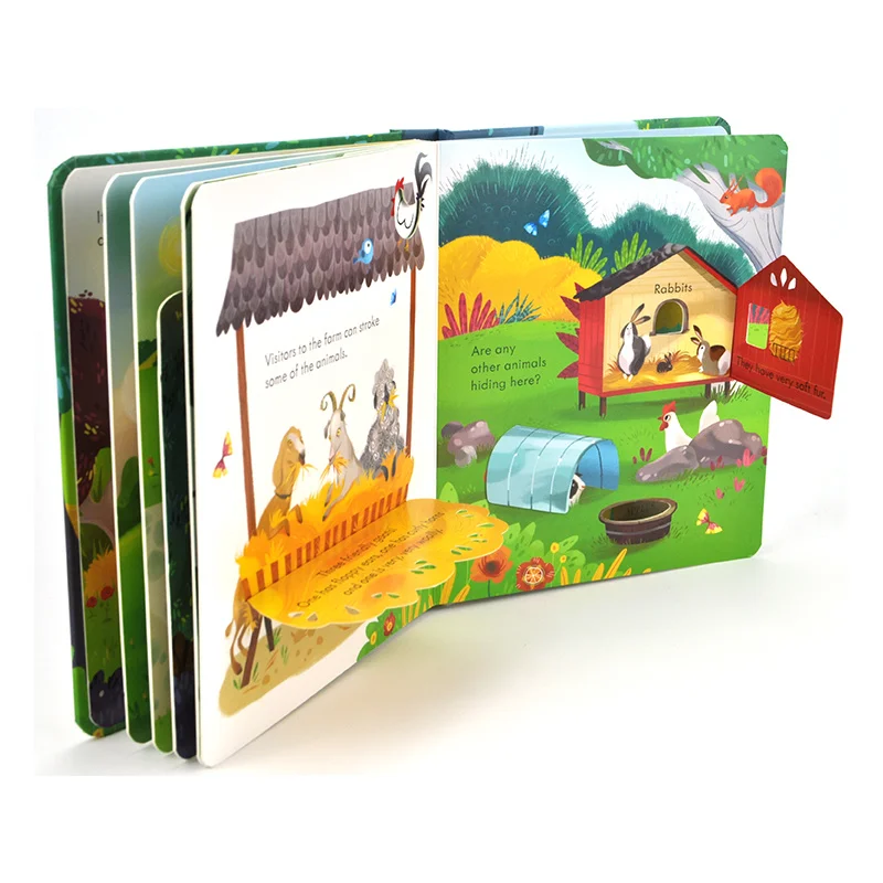 6 книг/набор Usborne Peep Inside Book английский обучающий 3D откидной блокнот детские книги