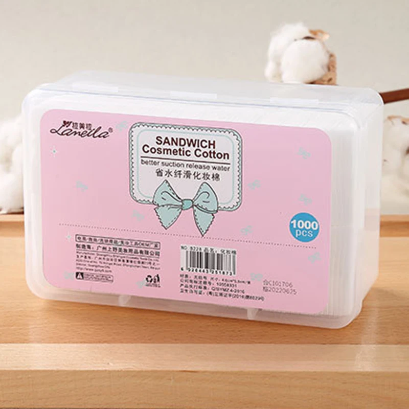 1000 шт. ватные диски для очищения лица и макияжа хлопковый спонж ежедневный