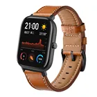 Ремешок из натуральной кожи для Huami Amazfit Bip Lite gts 2 mini, ремешок для часов Amazfit Stratos Pace GTR 47 мм Bip S