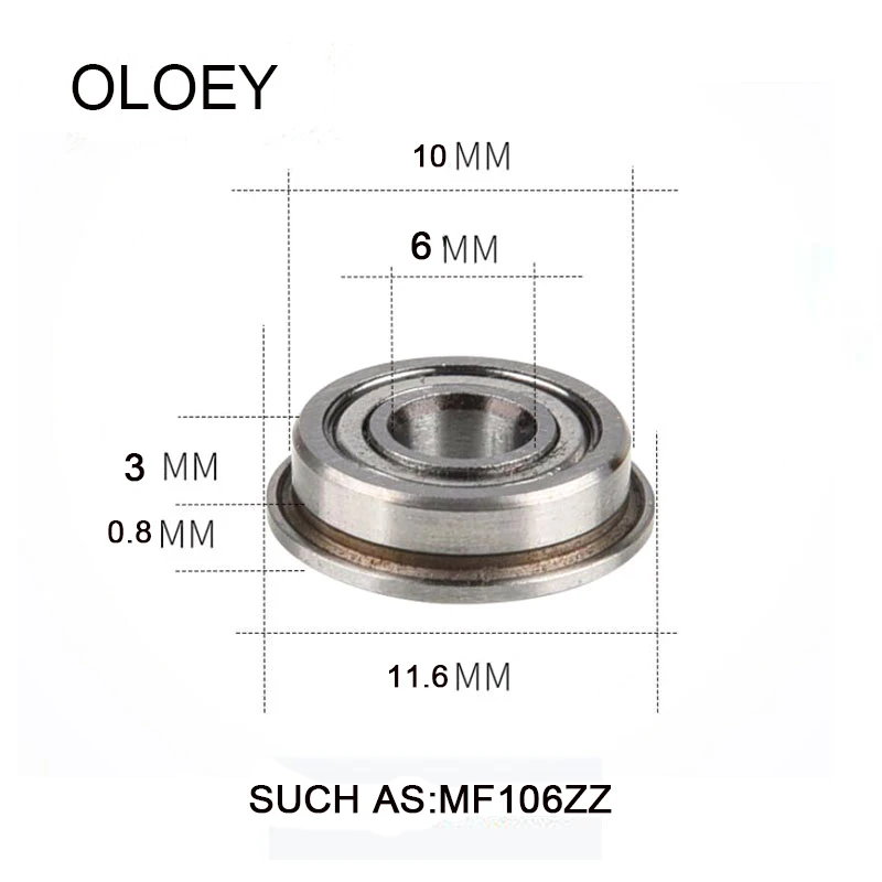 Шарикоподшипник с фланцем MF106/126/686/696/606/626ZZ 4/6 шт для миниатюрных 3D принтеров.