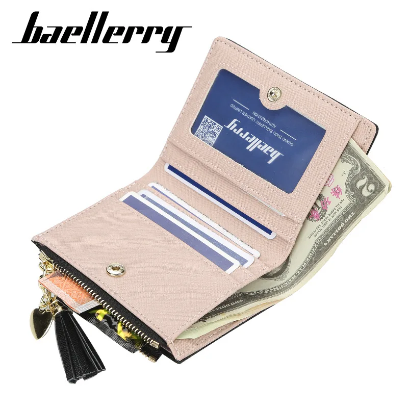 Baellerry, Женский кошелек с кисточками, Маленький милый кошелек для женщин, короткие кожаные женские кошельки на молнии, кошельки для монет, Женский держатель для карт