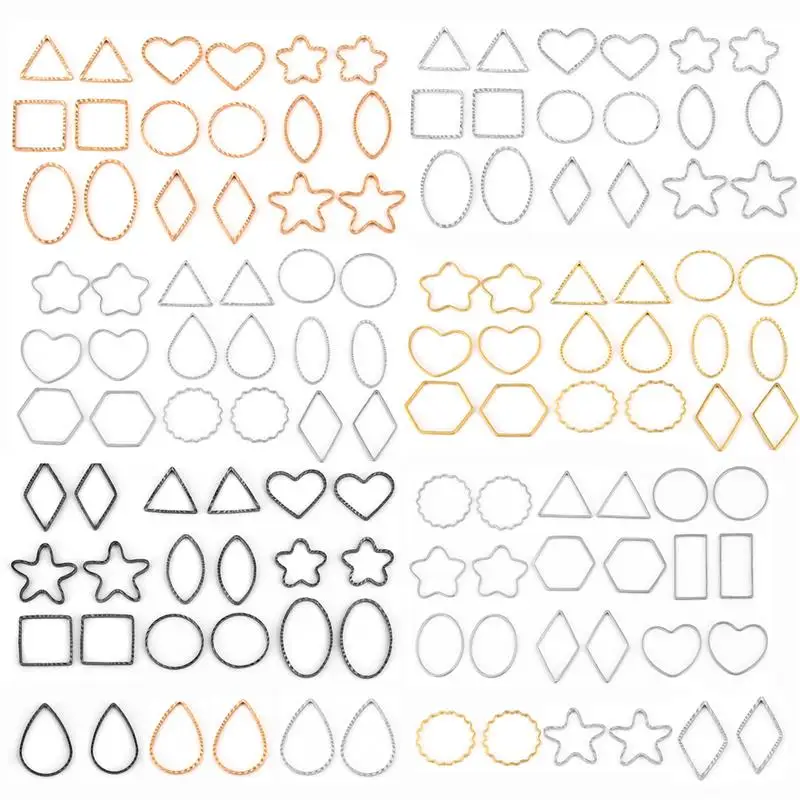 Черные Подвески с открытой рамкой для поделок 20 шт. медная Геометрическая рамка