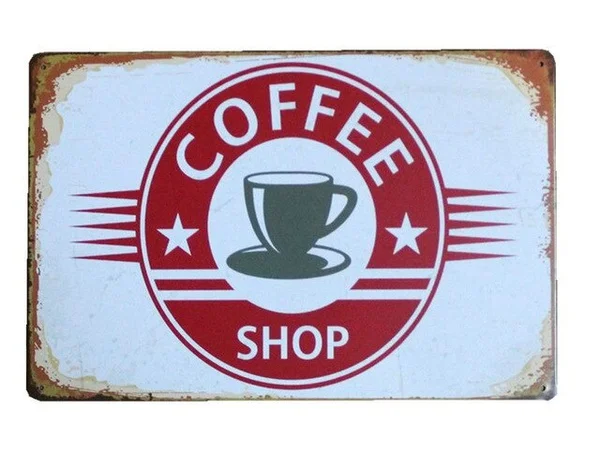 Винтажная жестяная вывеска в виде меню кофе металлическая пластина стиле ретро
