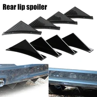 4pcs carbon fiber car rear bumper lip spoiler diffuser universal triangle shark fin separator decorative car styling accessories