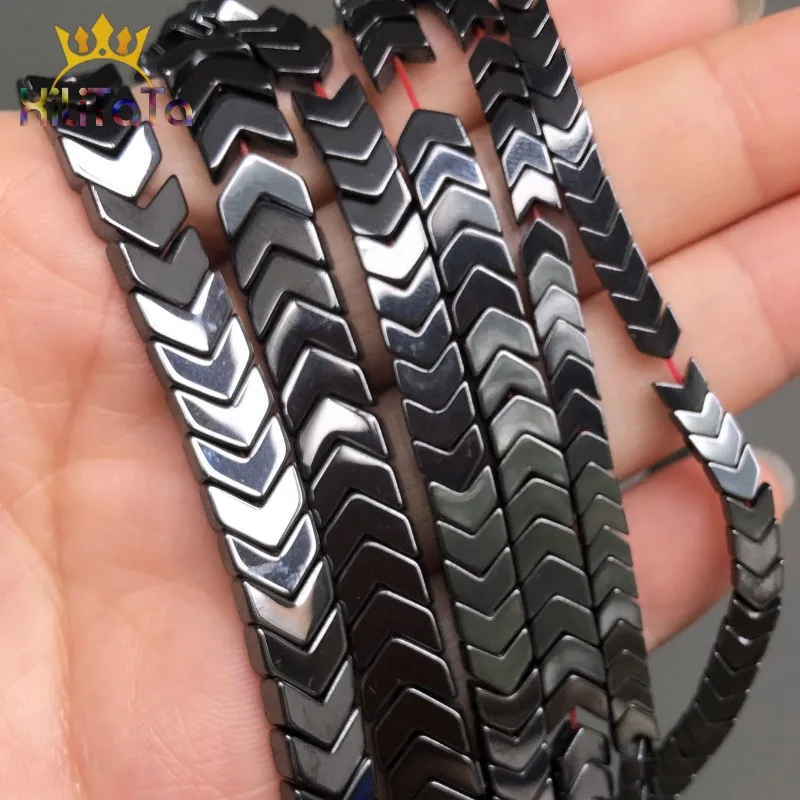 Бусины из натурального черного гематита в форме стрелы бусины разделители для