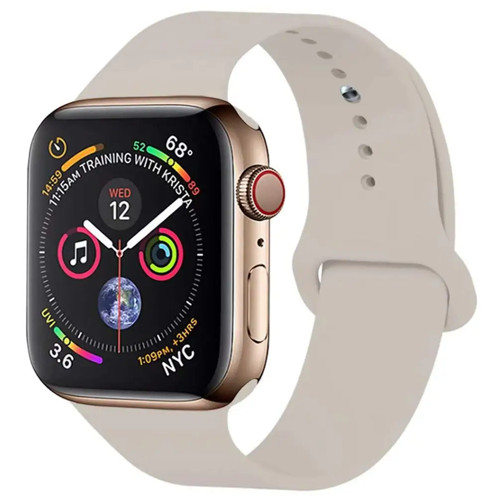 Силиконовый ремешок для часов Apple Watch 42 цвета темно