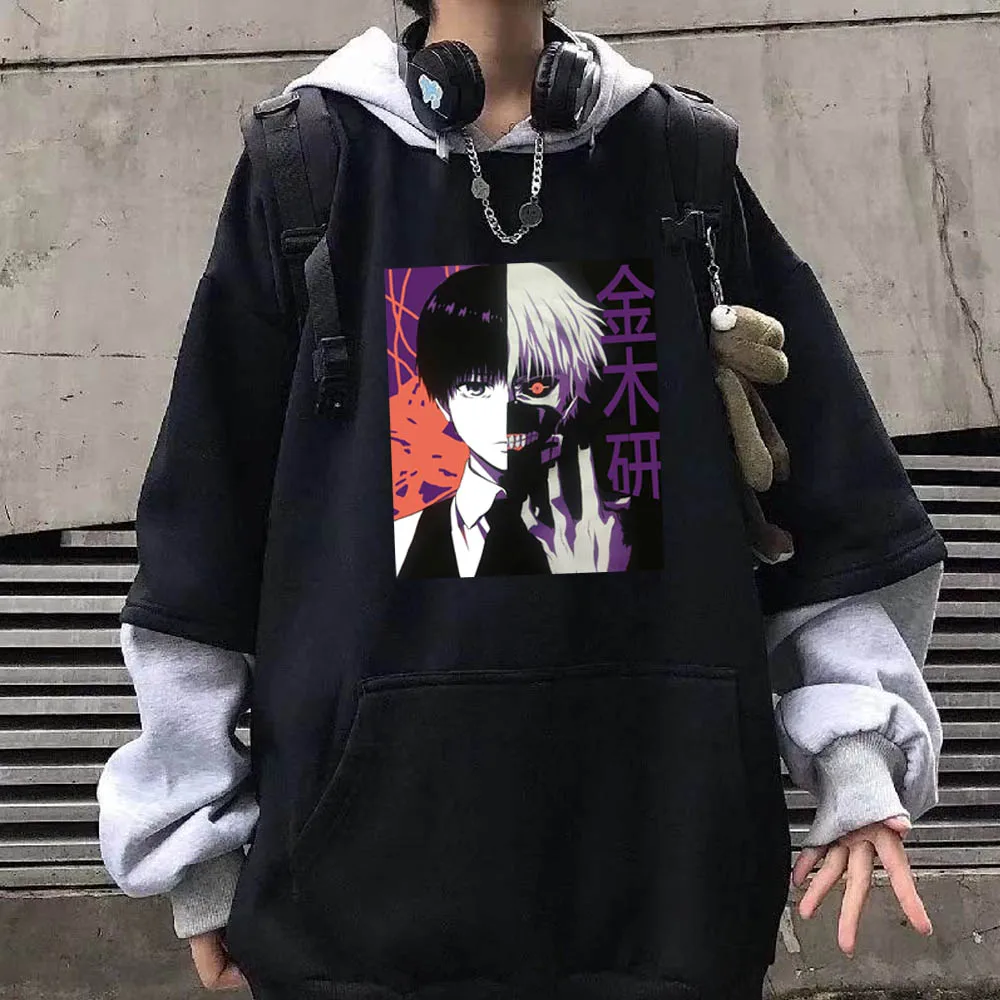 

2021 толстовка с аниме Токийский Гуль, Мужская/Мужская толстовка Kaneki Ken с принтом, Толстовка Оверсайз в стиле хип-хоп с длинным рукавом