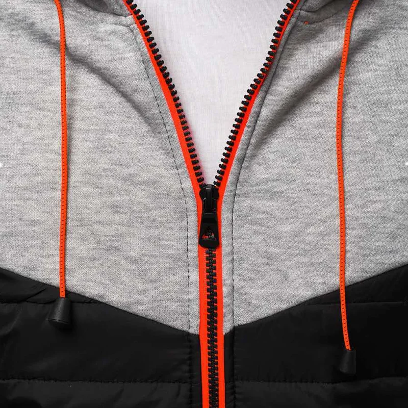 

2021 New Man's Winter Warm Jacket Hoodied Parka Men Coat Thicken Zipper Color Patchwork Male Jackets Clothing