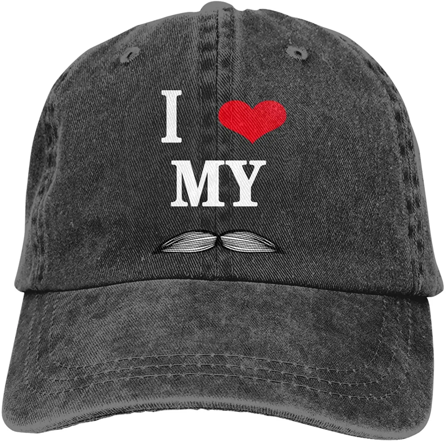 

I Love My Beard Sports Denim Cap Adjustable Unisex Plain Baseball Cowboy Snapback Hat