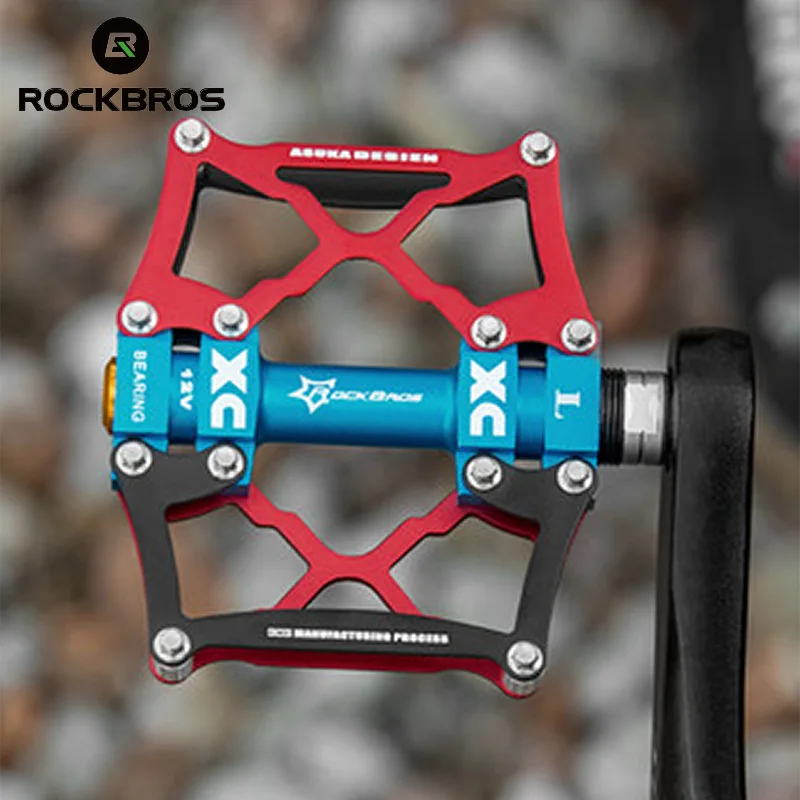 Плоские велосипедные педали ROCKBROS MTB на платформе разноцветные BMX для активного