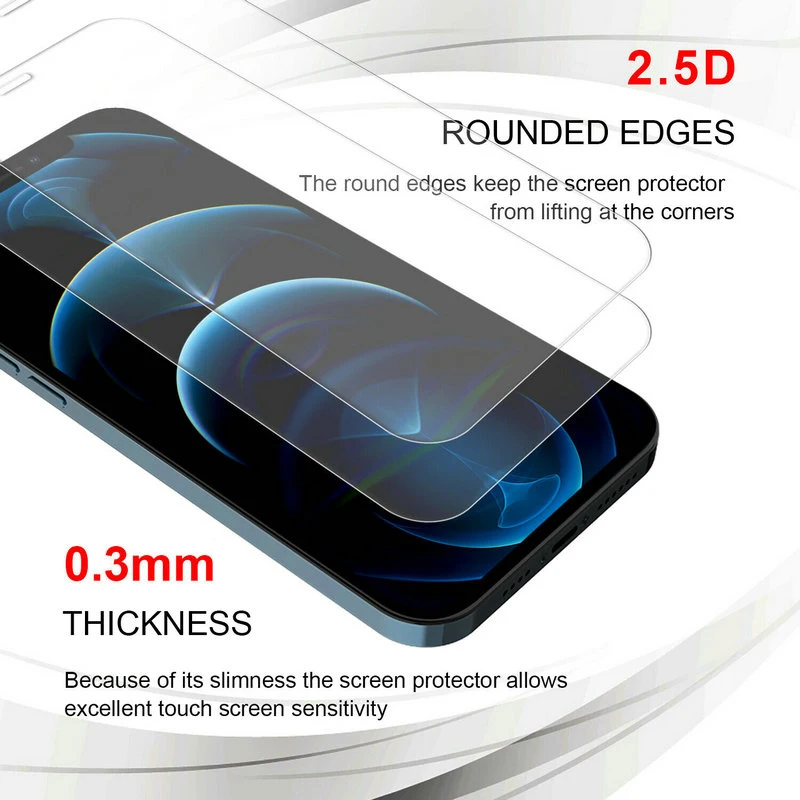 

Free Post 50pcs 0.3mm 2.5D 9H Tempered Glass Screen Protector for iPhone 13 12 Mini 5.4 6.1 Pro Max 6.7 Inch XR XS X 8 7 6