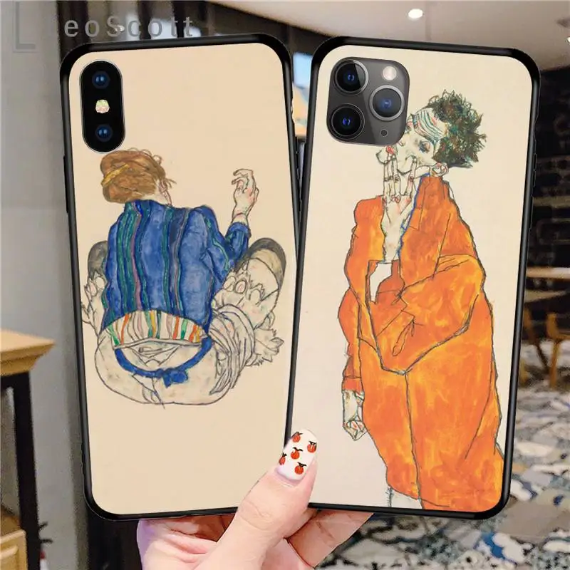 

Egon Schiele Phone Case for iPhone 11 12 pro XS MAX 8 7 6 6S Plus X 5S SE 2020 XR